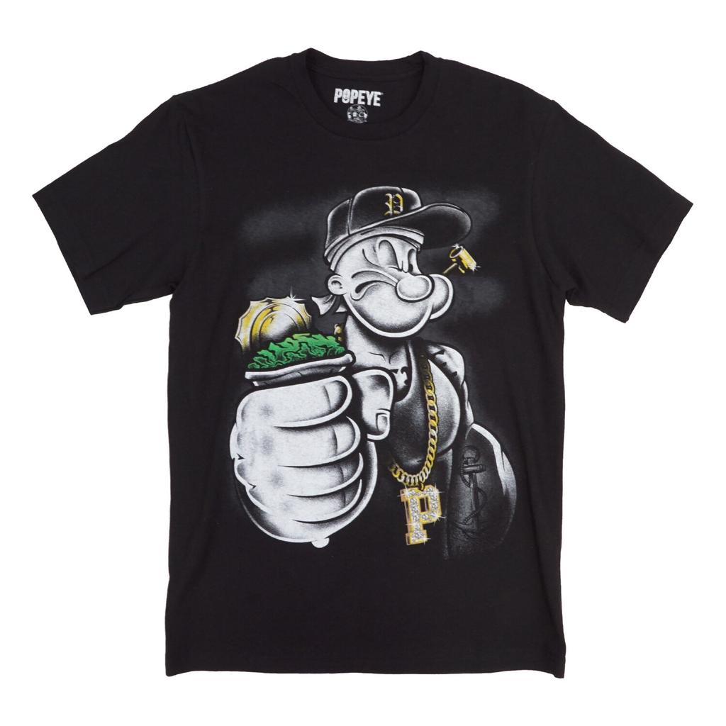 Popeye Gold Chain Graphic T Shirt