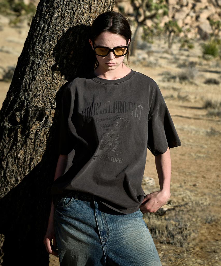 MINIMALPROJECT Capture Moment Pigment Short Sleeve T-Shirt Mst167 [Darkgray]