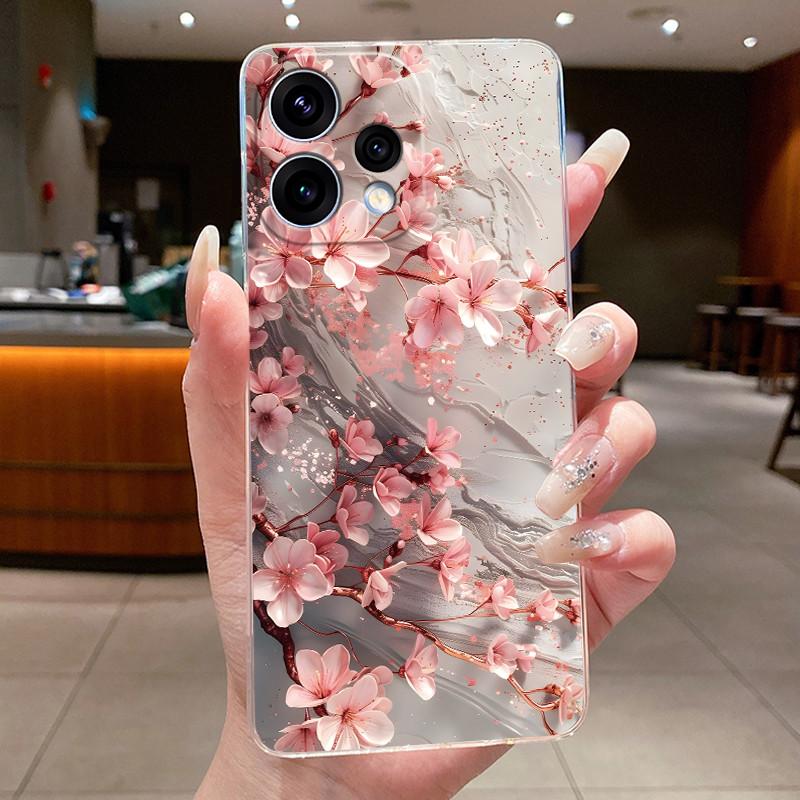 For OPPO Reno 15 5G Case CPH2825 Clear Fashion Butterfly Flower Soft TPU Silicone Jelly Back Cover For OPPO Reno15 5G Phone Case