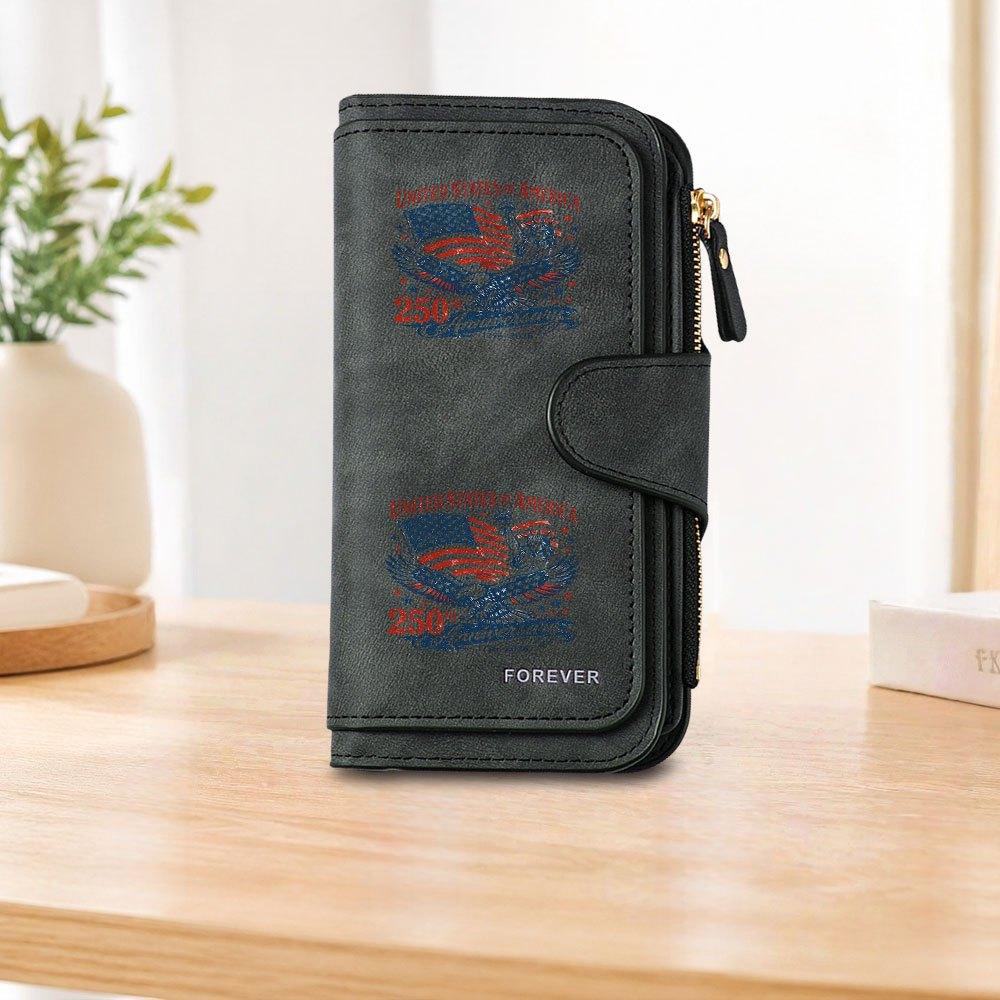 American commemorative edition long zipper wallet large capacity card holder unisex clutch bag stylish zippered coin purse perfect for daily commute
