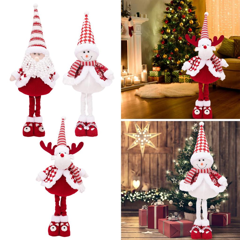 Christmas Doll Figurine Telescopic Extendable Window Display Collection Nordic