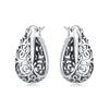 S925 Silver Vintage Lace Vine Earrings Colorful Floral Gemstone Hoop Earrings Jewelry Accessories