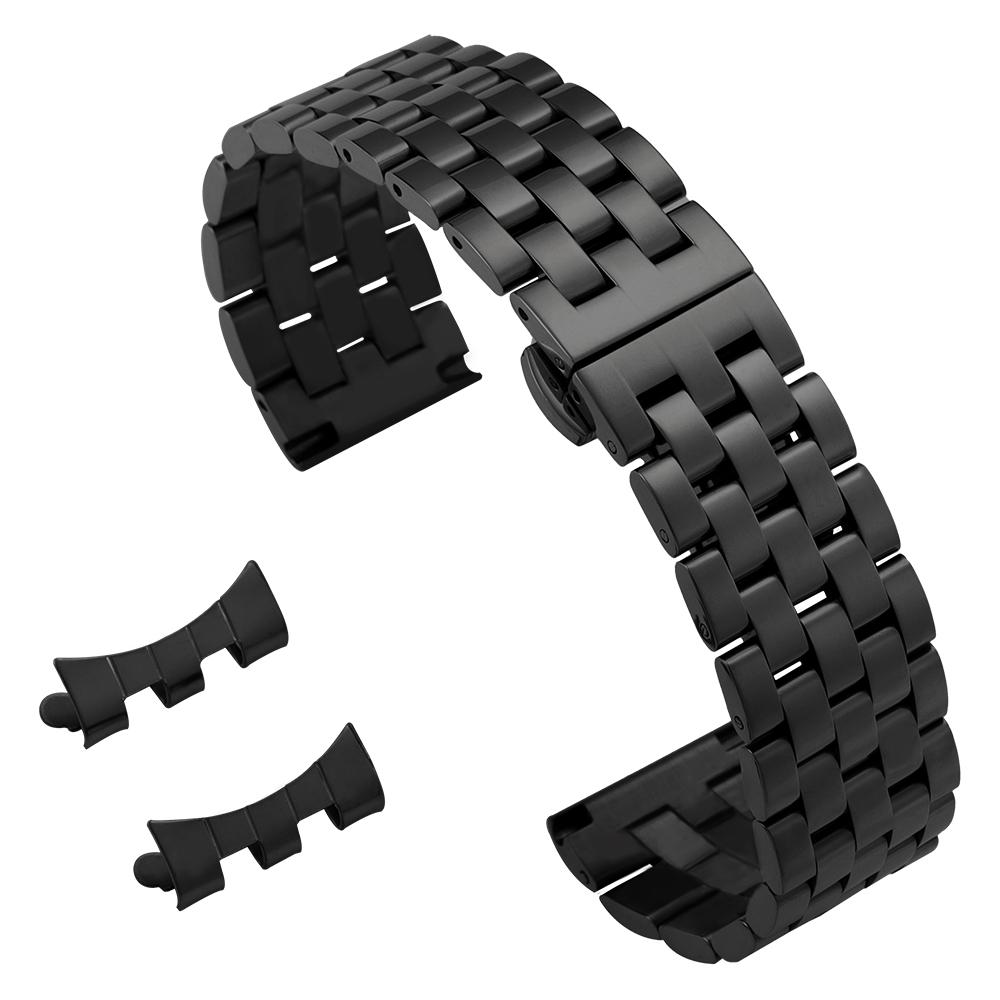Ремешок для часов с изогнутым концом 18 мм 20 мм 22 мм Цельный браслет для часов из нержавеющей стали для Tissot Застежка-бабочка Мужской Женский Универсальные ремешки