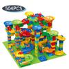 Marble Race Run Block Small Size Building Blocks Maze Ball Funnel Slide Blocks DIY Creative Assemble Bricks Toys for Kids Gift