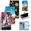 Модный расписной узорный чехол-книжка с ремешком для iPhone Samsung Huawei Honor Xiaomi Redmi OPPO Realme Moto Asus