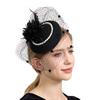 Top Hat Hair Accessories Faux Pearls Feather Flower Veil Decor Dance Headdress Fascinator Headpiece Fashion Accessory
