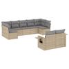 VidaXL Salon de Jardin avec Coussins 9 pcs, Canapés de Terrasse, Ensemble de Meubles de Patio, Mobilier d'Extérieur, Beige 3252956