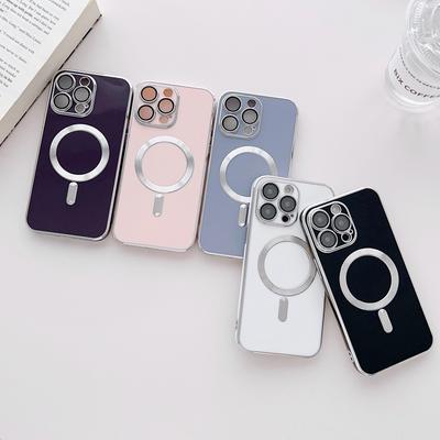 Мягкий однотонный чехол для Magsafe для зарядки телефона Iphone 14 13 12 11 Pro Max 14 Plus с полной защитной пленкой для камеры