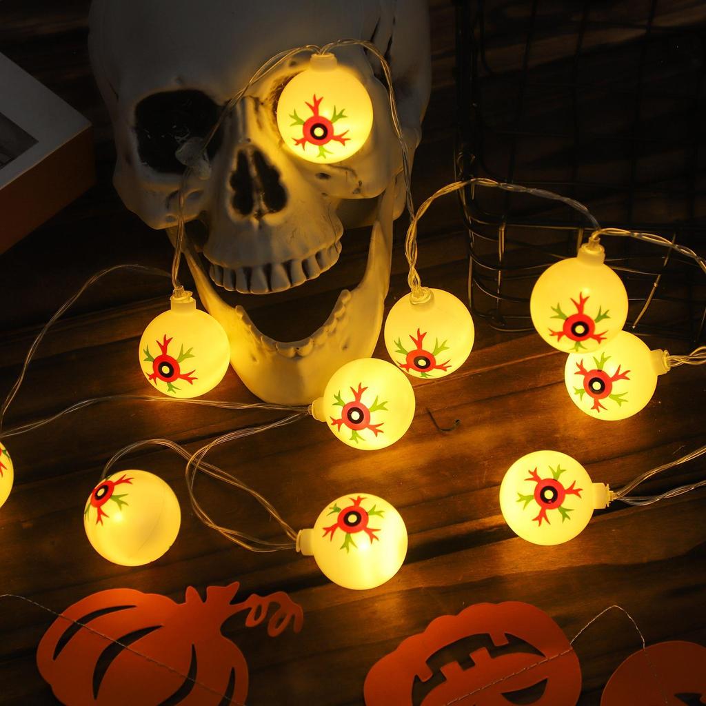 20Pcs Halloween colorful Eyeball String Lights 2025 LED Battery Operated Eyeball Lights Halloween Party decorations