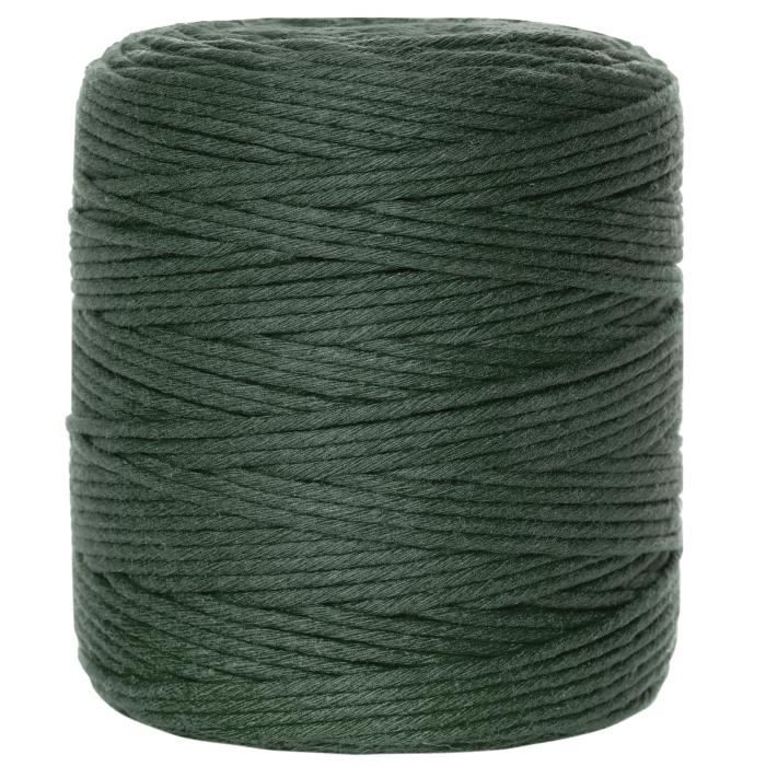 Corde Macramé - Creative Deco - Verte Profonde - 3mm - 200m - Fil de Coton et Polyester