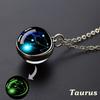 Luminous Starry Sky Glass Ball with Constellation Pattern Pendant Necklace - Men's Fashion Zinc Alloy Jewelry