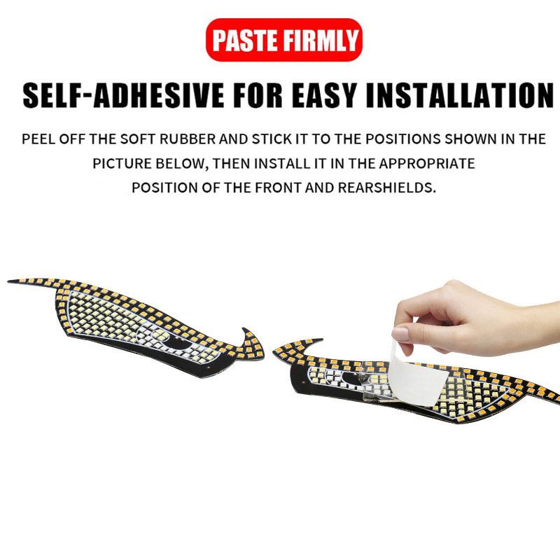 Светодиодная сигнальная лампа Devil Eyes для лобового стекла автомобиля, USB-разъем, 11 режимов, предупреждающая лампа, декоративное освещение для автомобильных аксессуаров