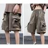 Мужские летние шорты-карго со средней посадкой и эластичной резинкой на талии, повседневные шорты с регулируемым шнурком и несколькими карманами, широкие пляжные шорты, уличная одежда