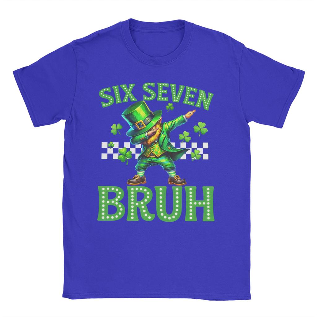 Funny Meme Six Seven Bruh St Patricks DayTShirt Summer Pure Cotton TShirts Unisexs Harajuku Casual TShirt ShortSleeve