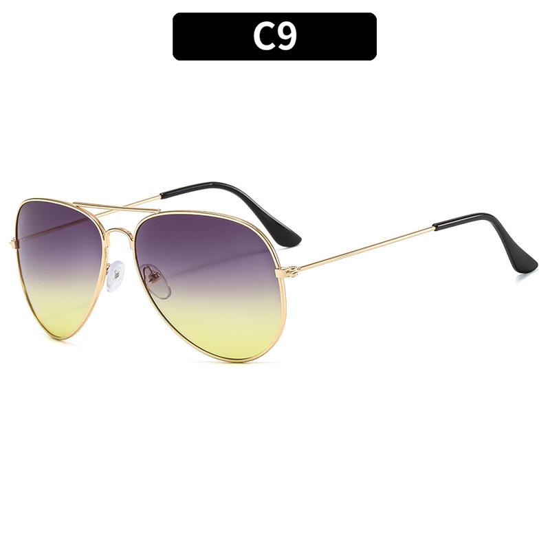 Новинка 2024 года, авиационные солнцезащитные очки с двойным мостиком для женщин и мужчин, авиационные сплавные оправы, солнцезащитные очки с градиентными линзами для женщин и мужчин
