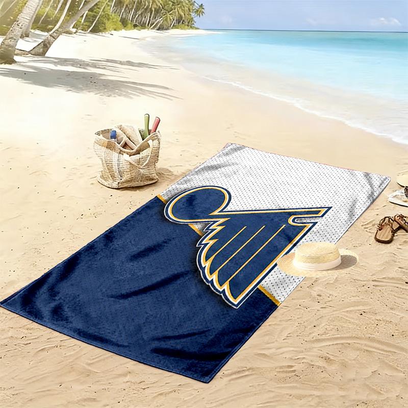 St. Louis Blues Print Beach Towel, Large Soft Quick Dry Towel for Beach Camping Swimming
