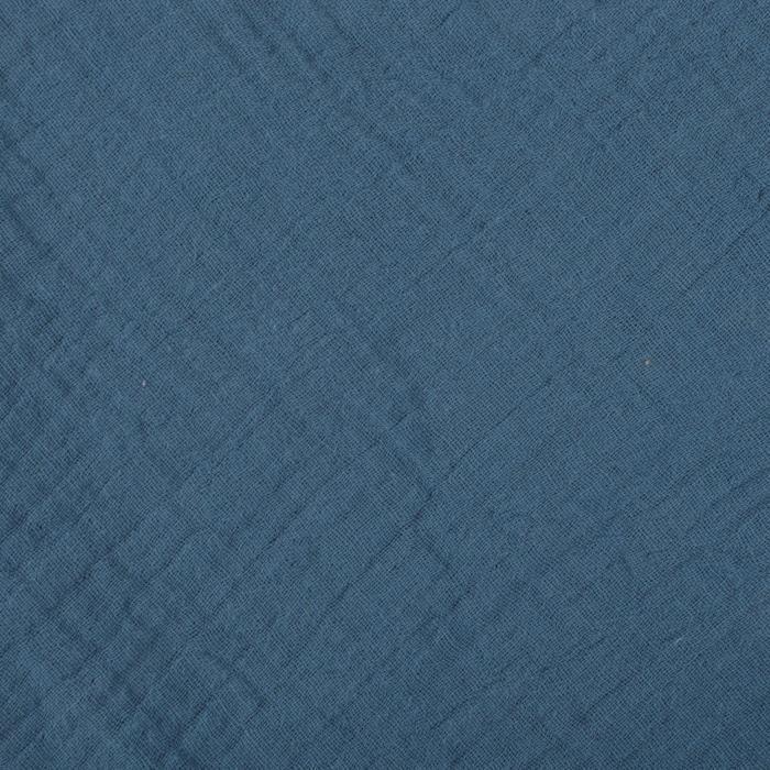 Drap housse gaze coton 70 x 140 cm tendance uni bebe bleu