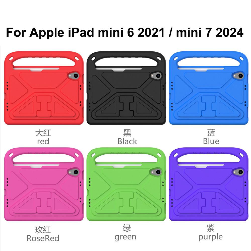 Для Apple iPad mini 6 7 6-го поколения mini6 mini7 2021 2024 A17 Pro A2567 A2568 A2993 A2995 A2996 чехол EVA ударопрочный детский чехол-подставка с ручкой