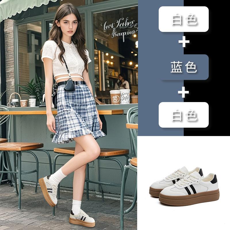 Кожаные немецкие кроссовки женские летние 2025 новые сетчатые дышащие спортивные туфли Forrest Gump женские повседневные универсальные белые туфли женские