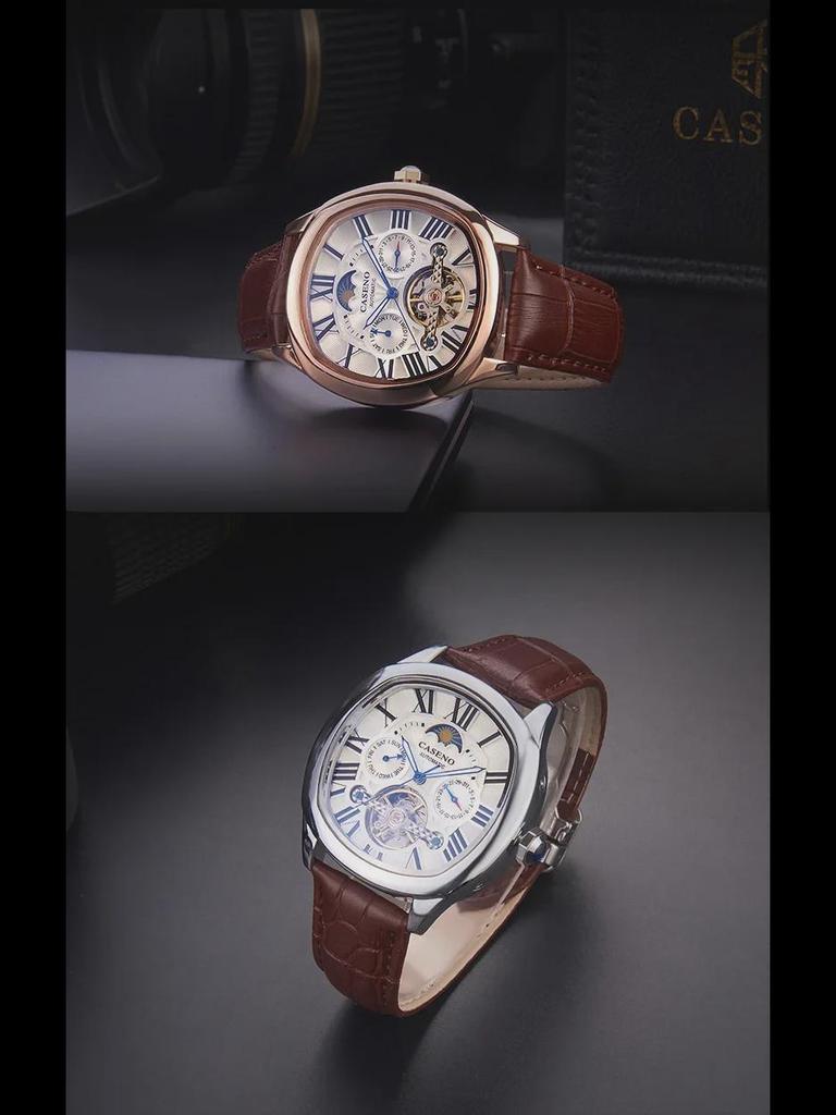 Часы CASENO Star Tourbillon Automatic: Фаза Луны, месяц и дата, водонепроницаемость 100 м