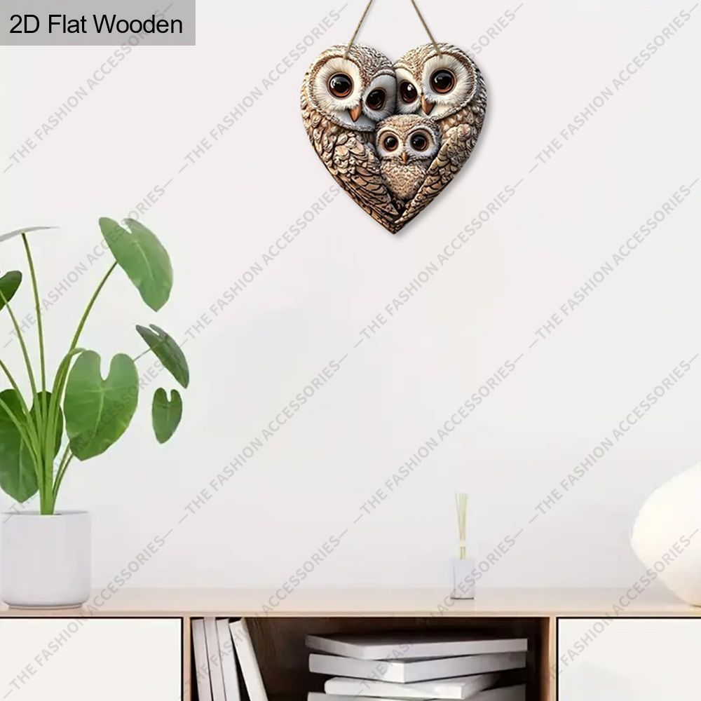2D плоская деревянная бирка, украшение для стены дома, подарок на новоселье для друзей, узор с тремя совами