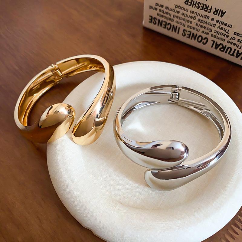 Opening Adjustable Bangles Gold Silver Color Alloy Bangles Goth Irregular Women Bangles Light Luxury Jewelry Accessories Gifts