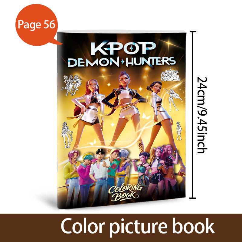 Kpop Demon Hunters Anime Coloring Book, Cute Line Art Drawing Book for Kids, Ideal Gift for Fans