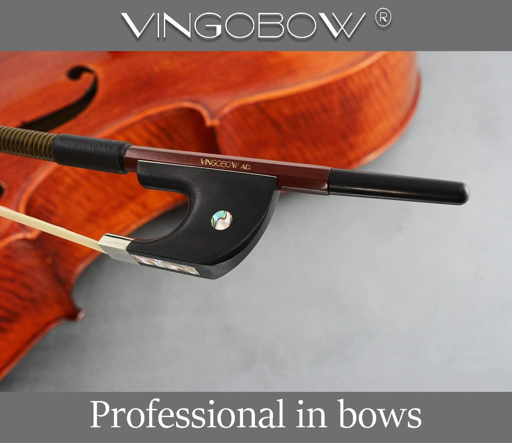 VINGOBOW German Double Bass Bow, Advanced, 12 Size, Pernambuco, Performance