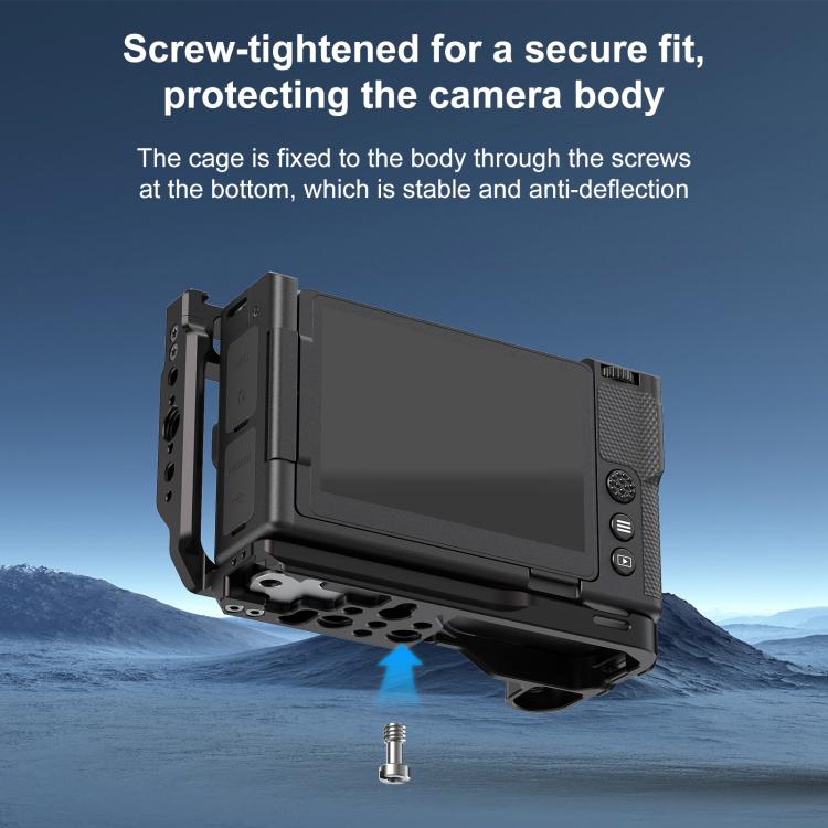 For Nikon ZR PULUZ Wood Handle Metal Camera Cage Expansion Frame (Black)