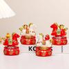 Chinese Style Horse Figurine Resin Zodiac Ornaments Gift New Year Mascot Miniature Car Decoratio