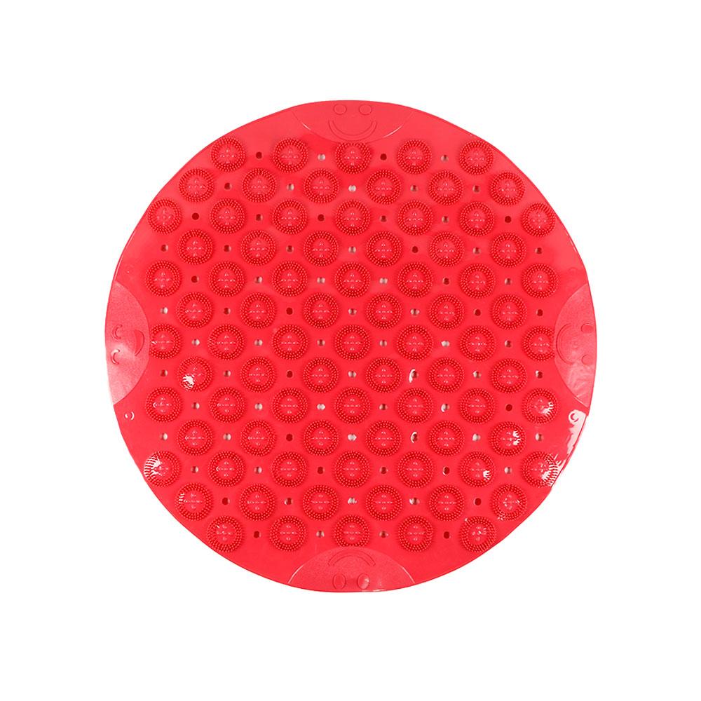 Silicone world PVC Round Anti-skid Bathroom Mats Shower Bathroom Massage Foot Mat Suction Cup With Drain Hole Carpet Floor Mat