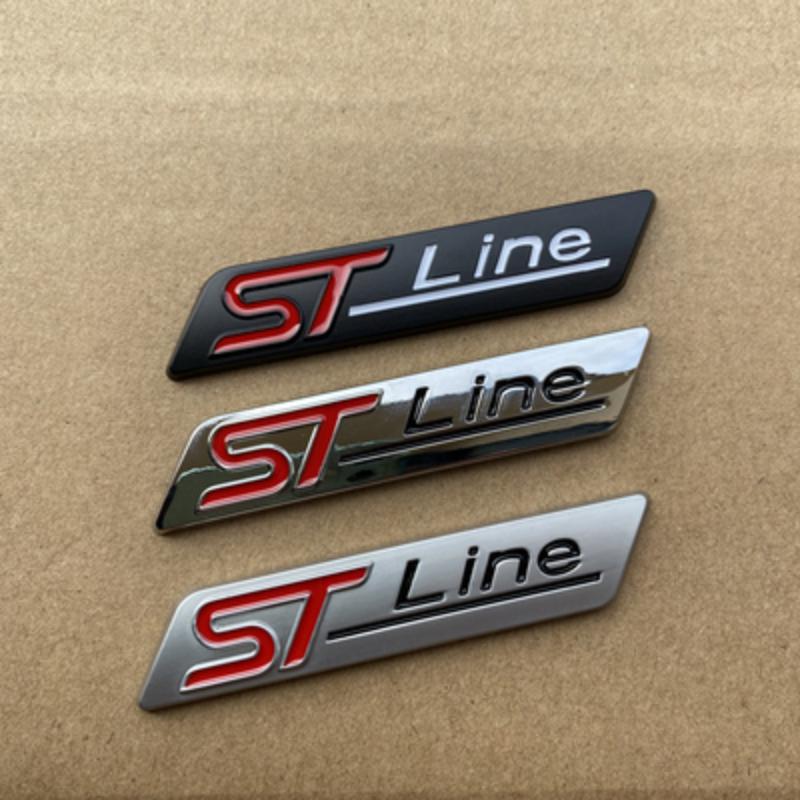 1X Металлический Хром Матовый Черный STline ST line Автомобильная Эмблема Значок Авто Наклейка 3D Наклейка Эмблема