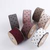 Korean Polka Dot Flocked Ribbon Bow for Children's Hair and Clothing Accessories
