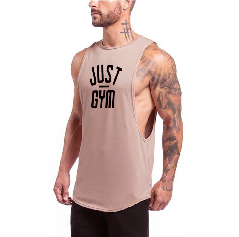 Muscleguys Fitness Tank Top Men Bodybuilding Clothing Men Sleeveless T Shirt Vests Cotton Gym Singlets Muscle Tanktop