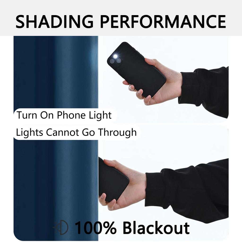 1 шт. Однотонные шторы с полным затемнением и защитой от солнца, 100% затемнение, шторы для спальни и гостиной