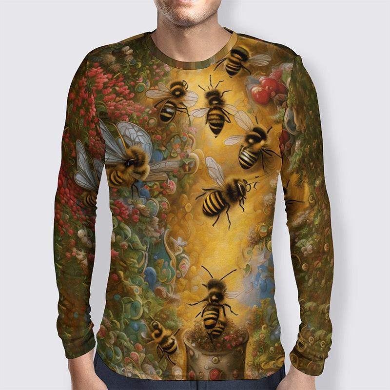Милая сотовая пчела 3D принт с длинным рукавом футболка для мужчин и женщин одежда повседневная мода уличная спортивная дышащая футболка топы для мужчин