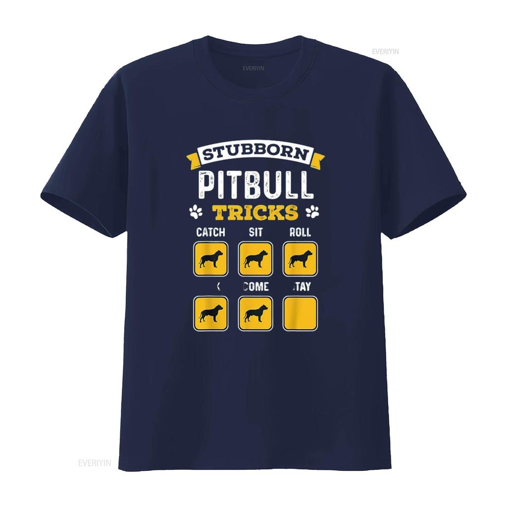 Stubborn Pitbull Tricks Funny s for Dog Owner Womens T Shirt Black XL vintage Washed Stylish Soft Stretched graphic Comfortable