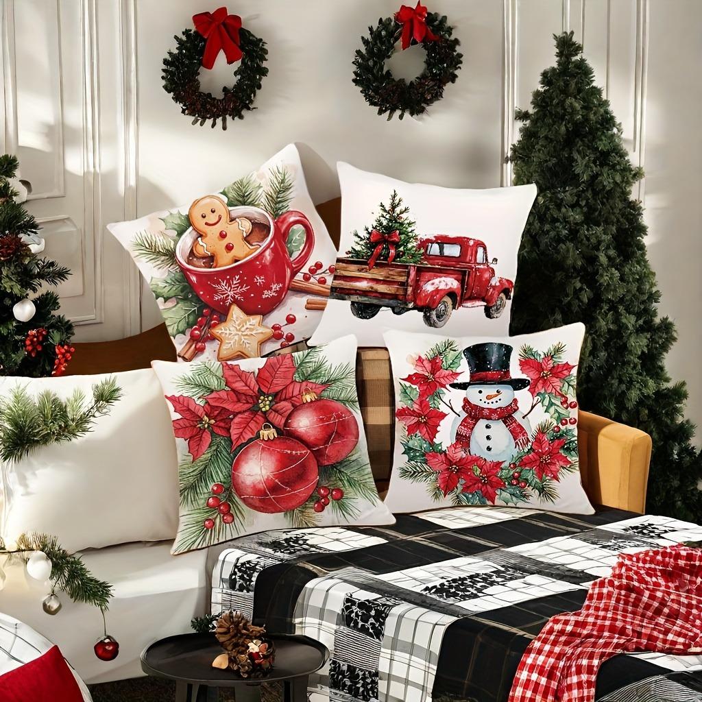 Рождественское украшение наволочка Пряничный снеговик машина Рождественская елка наволочка с принтом наволочка для диванной подушки украшение для дома