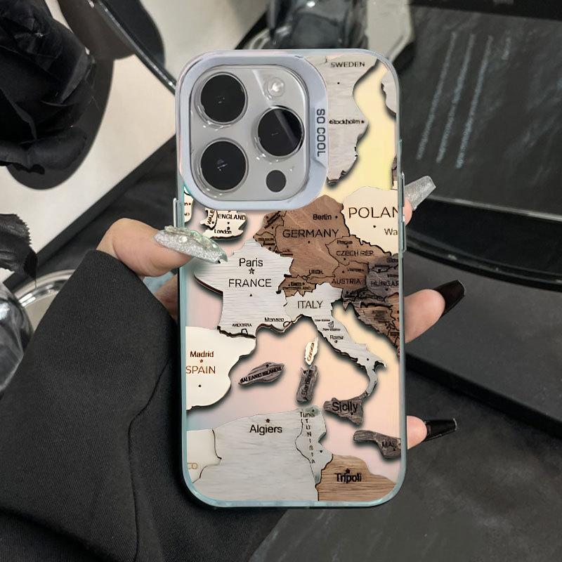 Мировая карта для чехла на телефон iphone17promax apple 16pro15 личность 14 нишевый 13