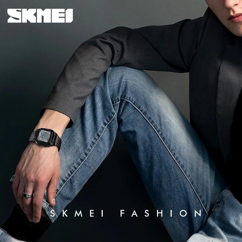 SKMEI 1381 Роскошные Электронные Мужские Наручные Часы Водонепроницаемые Светодиодный Дисплей Цифровые Часы для Мужчин Военные Спортивные 1328 Мужские Часы