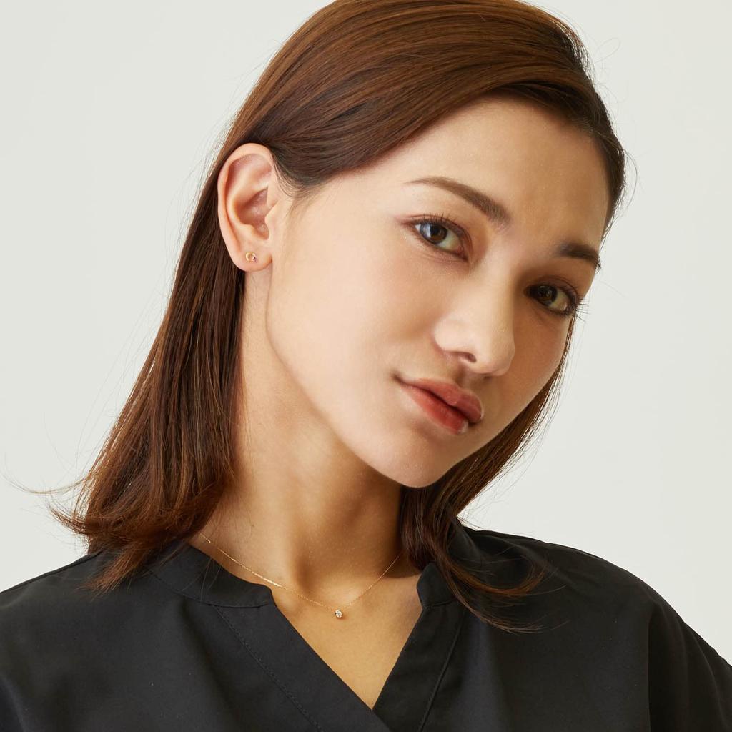 Necklace Sunny Diamond Fukurin Yellow Gold K18YG 18K [Lara Christie] 0.1ct Lp51-0007-yg