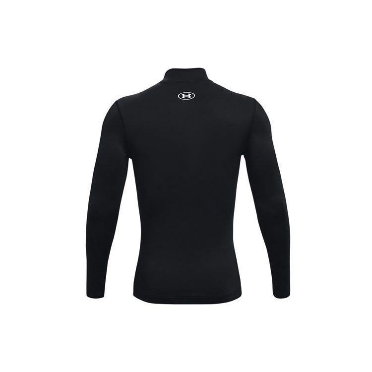 Under Armour Мужской топ для фитнеса с принтом логотипа и высоким воротом, черный 1369727-001