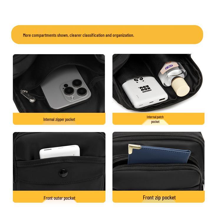 Men's Lightweight Oxford Cloth Crossbody Bag - Trendy Travel Shoulder Handbag & Vertical Sports Backpack