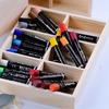 Six Grid Wooden Box Crayon Storage Container Pigment Compartments Boxes Case Sorting Tray