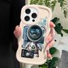 Чехол для телефона с рисунком астронавта для iPhone 11 12 13 14 15 Pro Max 6 6S 7 8 Plus Xs Волнистый край Противоударный Защитный Резиновый Чехол
