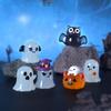 Cartoon Halloween Luminous Ghost Figurines Pumpkin Owl DIY Noctilucent Ghost Ornaments Resin Crafts Festival