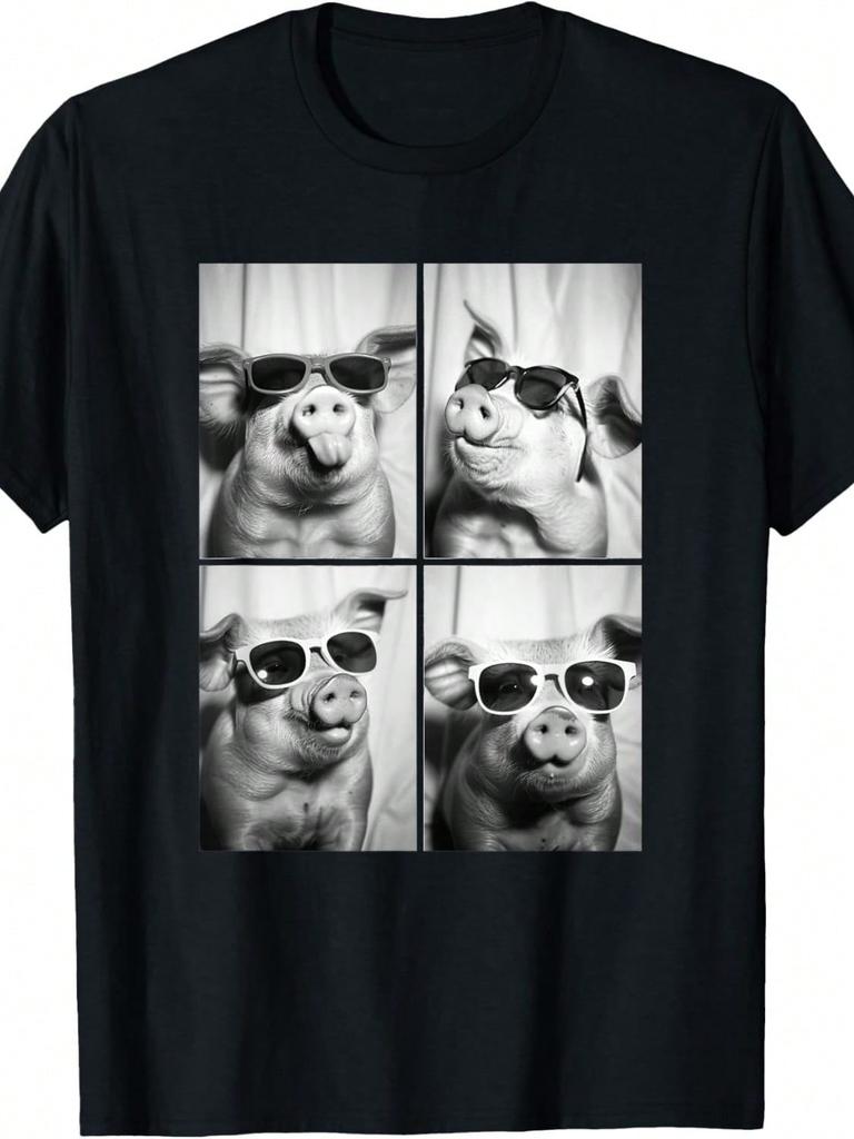 Funny Pigs With Sunglasses Cool Farm Animals Animal T-Shirt