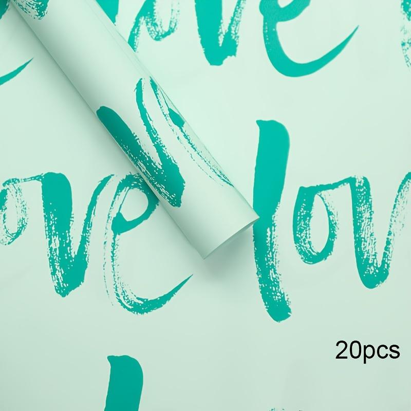 20 шт. LOVE Print Flowers Букет Оберточная бумага Товары для декора ко Дню святого Валентина Цветочные букеты Подарочная упаковочная бумага Свадебная упаковка