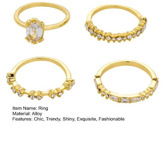 4 Pcs Stackable Rings for Women, Sparkly Cubic Zirconia Rings, Minimalist Statement Wedding Engagement Promise Rings