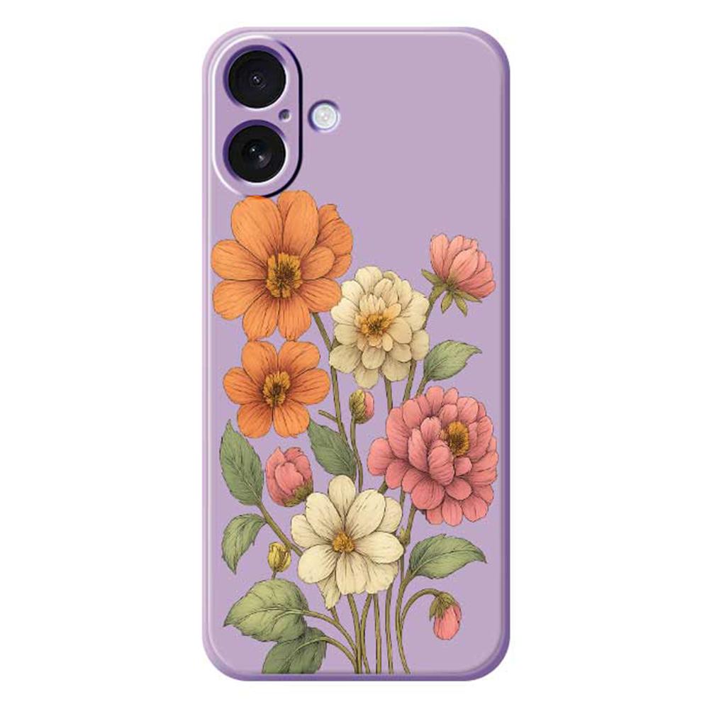 Чехол для iPhone 17 с красивым принтом цветочного узора, ТПУ задняя крышка для телефона с прямыми краями